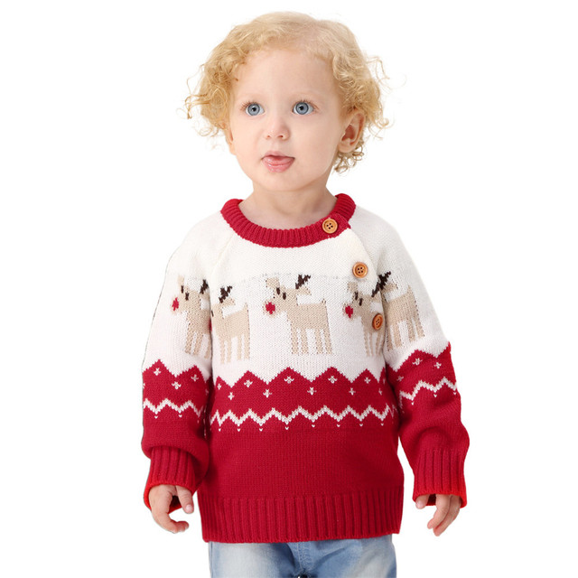 Koreański dziecięcy sweter z dzianiny bożonarodzeniowy dla chłopców i dziewcząt w stylu jesienno-zimowy - Wianko - 14
