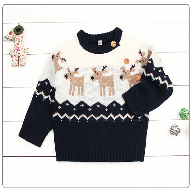 Koreański dziecięcy sweter z dzianiny bożonarodzeniowy dla chłopców i dziewcząt w stylu jesienno-zimowy - Wianko - 16
