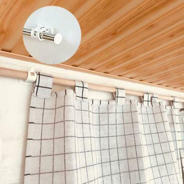 Zasłona prysznicowa z wiszącym prętem plastikowym, bezdotykowym zaczepem ściany, narzędzie do zawieszenia kurtyny łazienkowej - Wianko - 7