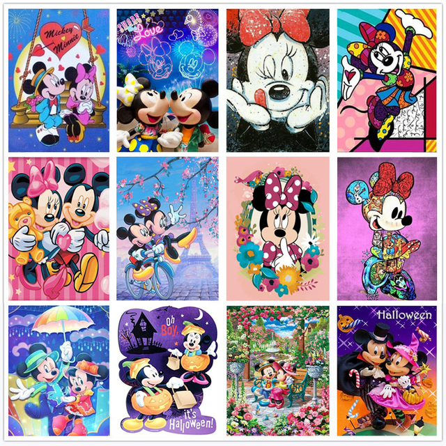 Disney Myszka Mickey Minnie - 5D DIY Diamentowe Malarstwo Krzyżykowe (Para Pełna Diamentów) - Wianko - 13