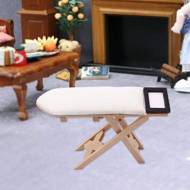 Doll House deska do prasowania 1:12, drewniane meble dla dzieci, sypialnia - Wianko - 6