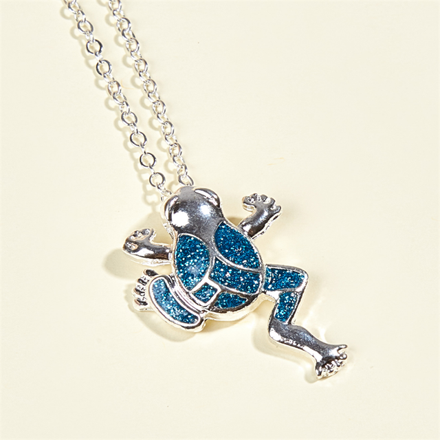 Naszyjnik z wisiorkiem żaby - urocza biżuteria z kreskówkowym motywem przezroczysty kryształ damskie halloween prezenty - Wianko - 6