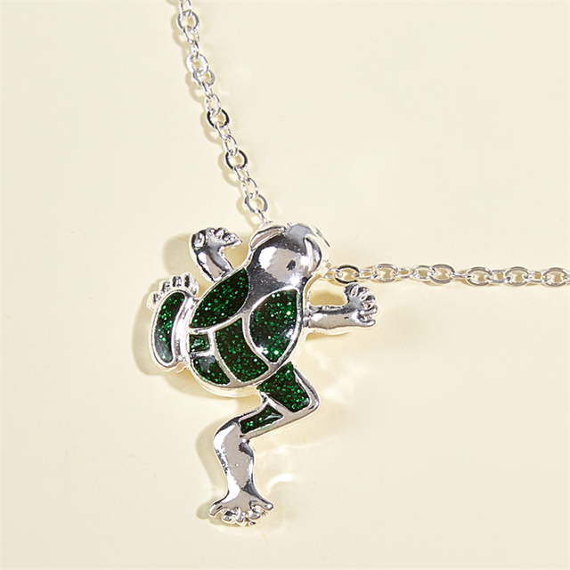 Naszyjnik z wisiorkiem żaby - urocza biżuteria z kreskówkowym motywem przezroczysty kryształ damskie halloween prezenty - Wianko - 5