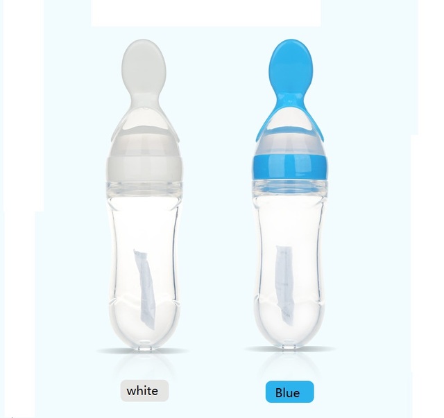 Silikonowa butelka do karmienia dziecka z łyżeczką, 90 ml, idealna dla noworodków, suplement diety ryż zboże, bezpieczna i praktyczna - Wianko - 2