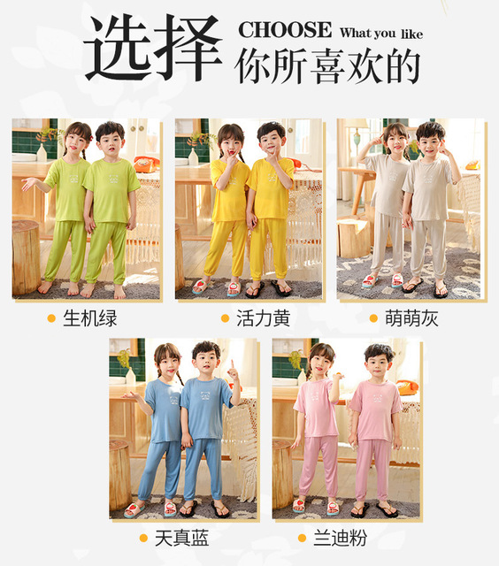 Komplet piżam dziecięcych dla dziewczynek (2-12 lat) z krótkimi rękawami 2021, bawełniany zestaw nocny - Wianko - 3