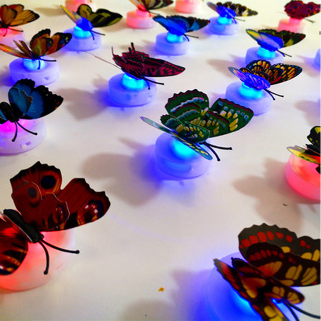 Lampa naklejka ścienna motyl LED zmieniający kolory - dekoracja domowa na przyjęcie weselne dzieci prezenty - Wianko - 6