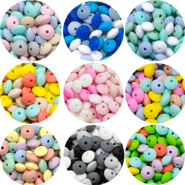 20 sztuk silikonowych koralików soczewicowych 12MM dla dzieci - koraliki ząbkowanie BPA bezpłatne - gryzaki smoczka dla niemowląt - Wianko - 2