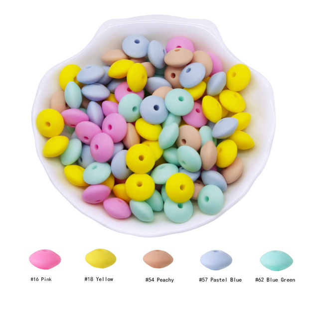 20 sztuk silikonowych koralików soczewicowych 12MM dla dzieci - koraliki ząbkowanie BPA bezpłatne - gryzaki smoczka dla niemowląt - Wianko - 11
