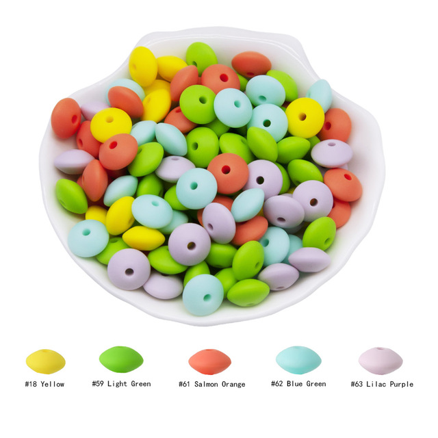 20 sztuk silikonowych koralików soczewicowych 12MM dla dzieci - koraliki ząbkowanie BPA bezpłatne - gryzaki smoczka dla niemowląt - Wianko - 10