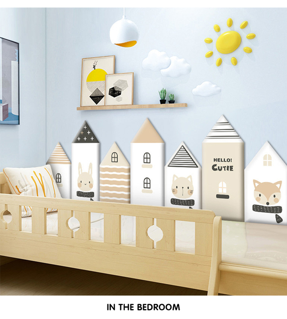 Domy z kreskówek 3D - miękkie samoprzylepne naklejki antykolizyjne na ścianę dla dzieci - wodoodporne - dekoracja listew przypodłogowych - Wianko - 13