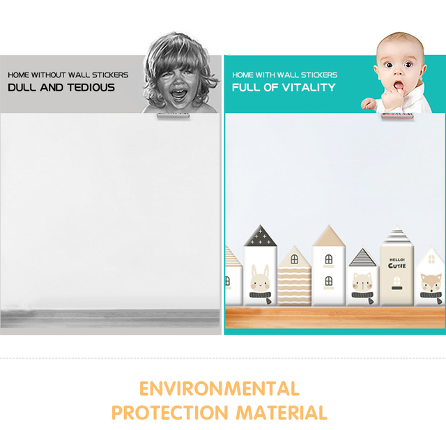 Domy z kreskówek 3D - miękkie samoprzylepne naklejki antykolizyjne na ścianę dla dzieci - wodoodporne - dekoracja listew przypodłogowych - Wianko - 3