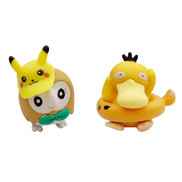 Zestaw 8 figurek Pokemon Anime: Bulbasaur Rowlet Psyduck Pikachu Squirtle Go Ball - prezent świąteczny dla dzieci - Wianko - 5