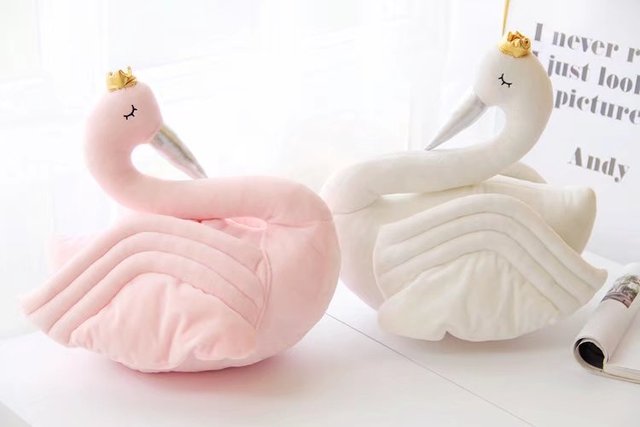 Pluszowa poduszka łabędź Swan One Piece, 40x44 cm, miękka bawełna, nadziewana PP, kreative lalki urodzinowe dla dzieci, zabawka do spania, 2 kolory - Wianko - 9