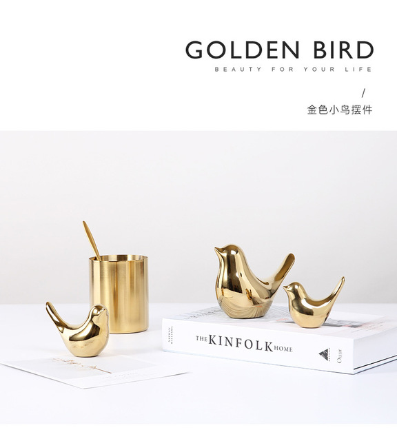 2020 Twórczy Złoty Ceramiczny Ptak Figurka Dekoracyjna - Wianko - 10