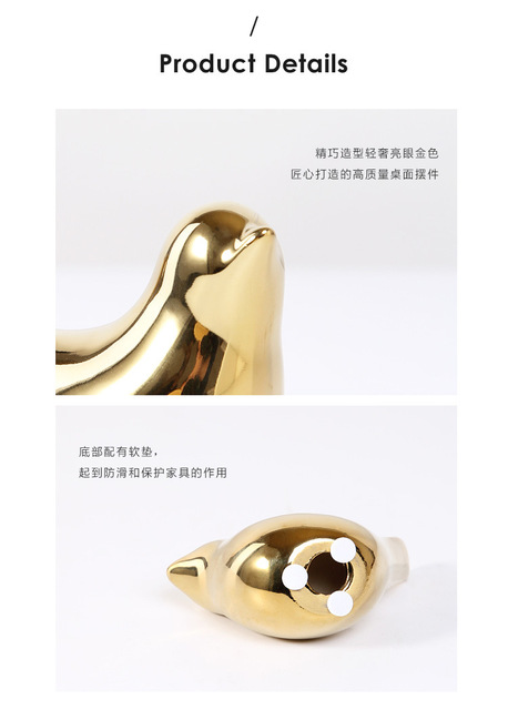 2020 Twórczy Złoty Ceramiczny Ptak Figurka Dekoracyjna - Wianko - 18