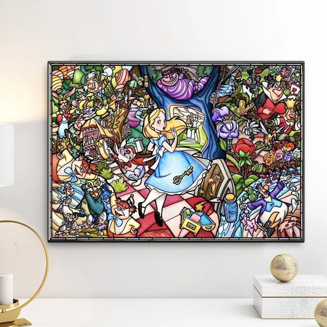 Obraz na płótnie Alicja w krainie czarów Wall Art Disney postacie filmowe dla dzieci sypialnia Cartoon Home Decor - Wianko - 3