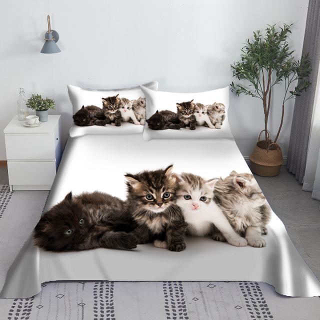 Zestaw arkuszy druk cyfrowy poliestrowe łóżko dla kota 1.2/1.5/1.8/2.0m - Wianko - 4