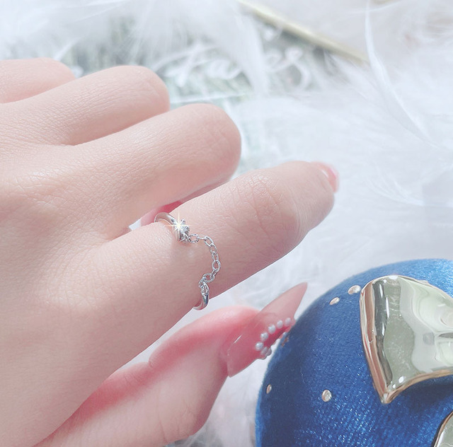 Czarny anioł - elegancki pierścień otwarty z fioletowym turmalinem, wykonany z nowego srebra 925 dla kobiet - Wianko - 13