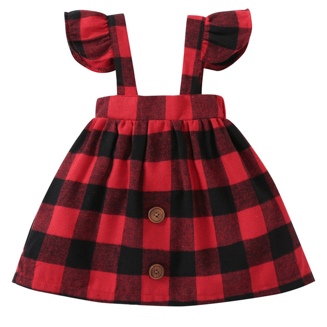 Dziewczęca spódnica z chustą i paskiem, jesienne ubranie dla dzieci - czerwona sukienka z falbankami z bawełny 2018 - Wianko - 4