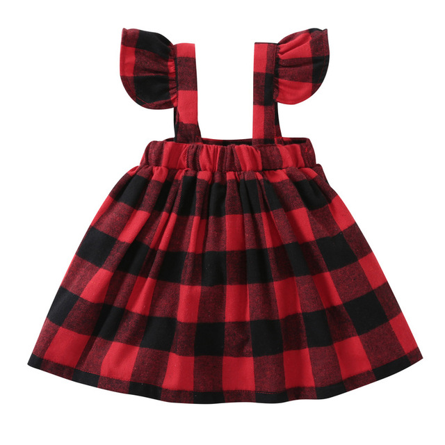 Dziewczęca spódnica z chustą i paskiem, jesienne ubranie dla dzieci - czerwona sukienka z falbankami z bawełny 2018 - Wianko - 5