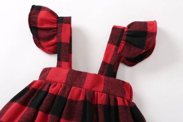 Dziewczęca spódnica z chustą i paskiem, jesienne ubranie dla dzieci - czerwona sukienka z falbankami z bawełny 2018 - Wianko - 6