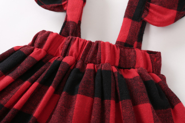 Dziewczęca spódnica z chustą i paskiem, jesienne ubranie dla dzieci - czerwona sukienka z falbankami z bawełny 2018 - Wianko - 8