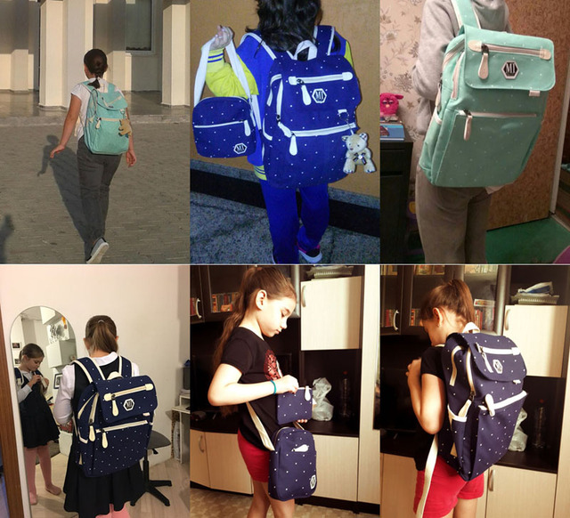 Plecak szkolny dla dziewcząt i chłopców - Kobiety, płótno, 4 sztuki, moda, duża pojemność, ramię - Wianko - 9