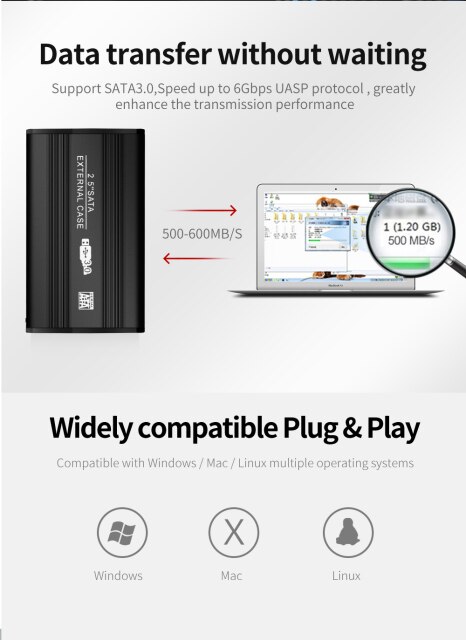 Obudowa HDD USB 3.0 do SSD 2.5, aluminiowa - Wianko - 5