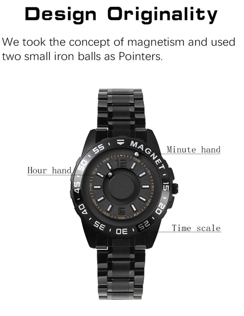 EUTOUR Zegarek Mężczyźni Magnetyczny Kwarcowy Wodoodporny Casual Moda Balowa - Wianko - 11