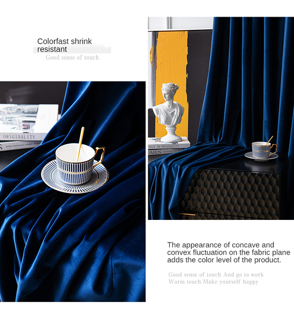 Aksamitne zasłony Blackout - minimalistyczny nowoczesny design w stylu jesieni do salonu i sypialni - Wianko - 28