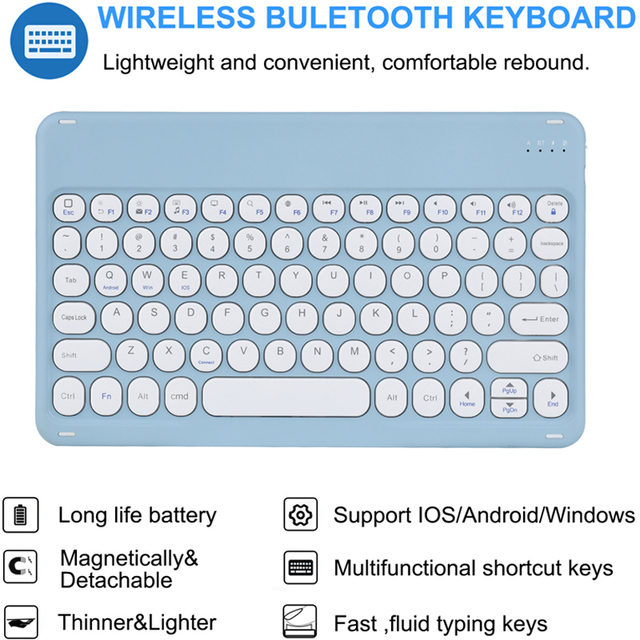 Etui z klawiaturą dla Apple iPad 10.2 2019 2020, 7 8, generacja 7th 8th, z klawiaturą Bluetooth i pokrowcem na mysz - Wianko - 3