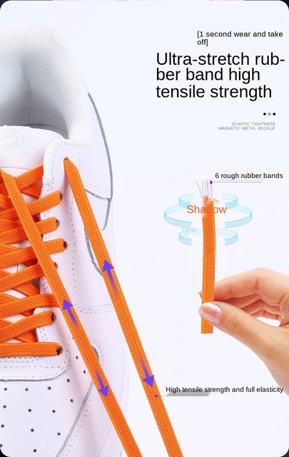 Metalowe akcesoria do obuwia: elastyczne, bezsznurowe sznurowadła magnetyczne dla dorosłych i dzieci - Wianko - 3