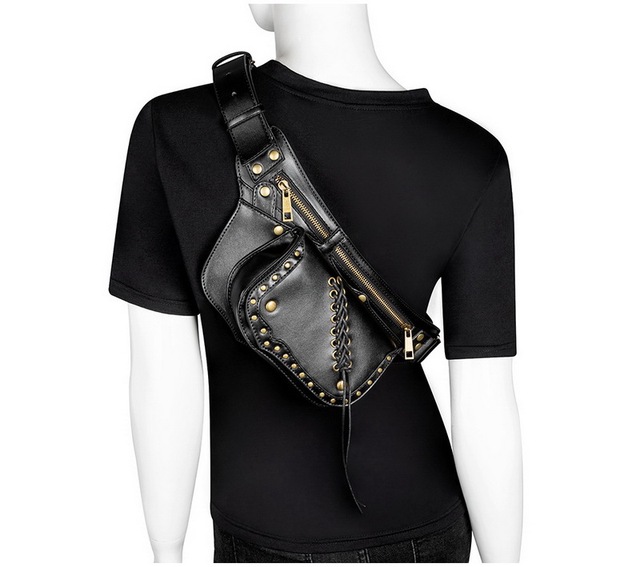 DAEYOTEN gotycka torba na klatkę piersiową Retro Steampunk na pas kobiet - Wianko - 5