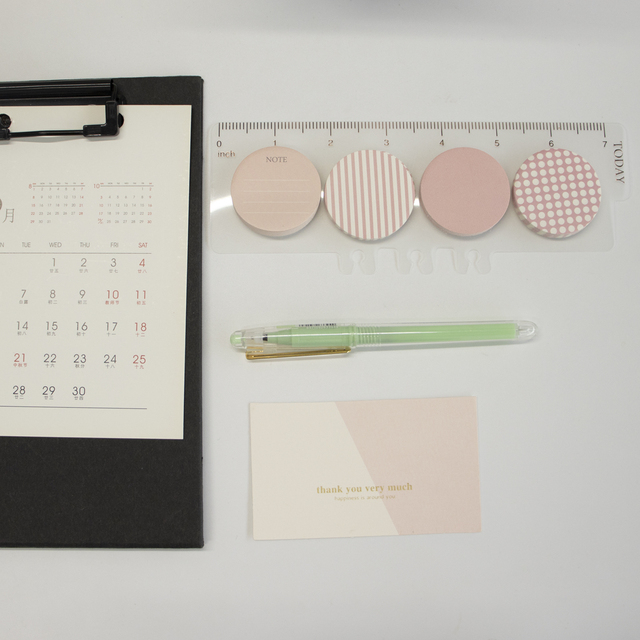 Kolorowe okrągłe karteczki samoprzylepne z grzybkową klamrą - kompaktowe i wygodne notatniki Straightedge School Creative Memo - Wianko - 10