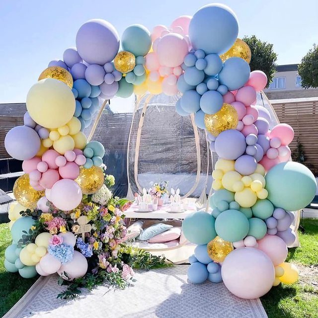 Balonowy girlanda łukowa w pastelowych kolorach - 148 sztuk, idealna dekoracja na Baby Shower, urodziny i inne romantyczne okazje - Wianko - 1
