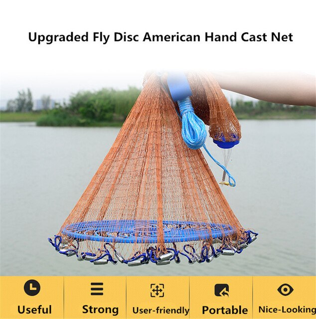 Amerykańska sieć rybacka z latającym dyskiem i wytrzymałymi narzędziami połowowymi - Wianko - 13