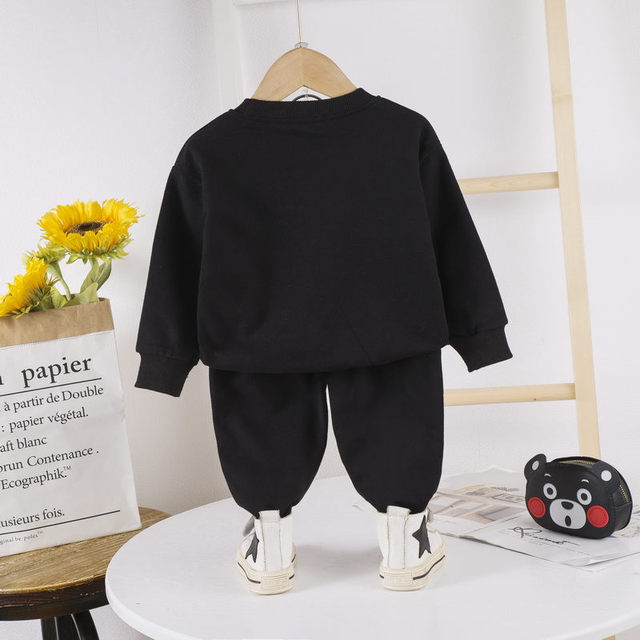 Dziecięce zestawy ubrań jesienne: bawełniane t-shirty z nadrukiem dinozaura oraz spodnie - moda dziecięca, 2 szt./zestaw - Wianko - 7