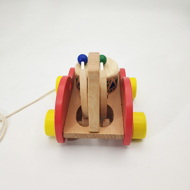 Instrument muzyczny Orff - drewno bukowe niedźwiedź bęben - wózek Push-pull - Wianko - 5