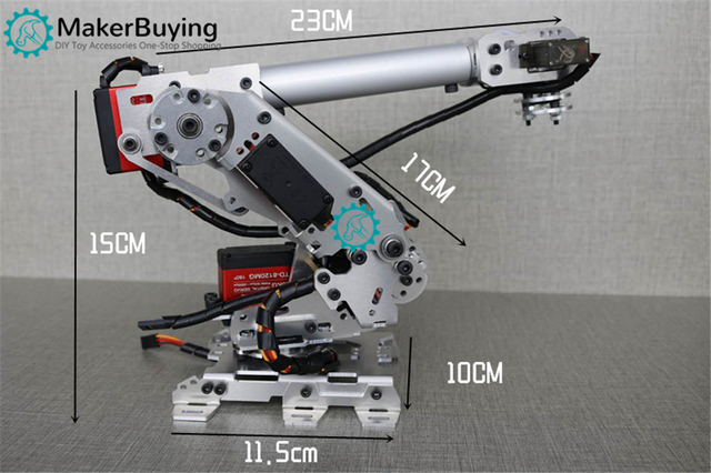 Zestaw modelarski: Mechaniczne ramię sześcioosiowego robota przemysłowego z aluminiowym metalem i kompatybilnością z Arduino - Wianko - 1