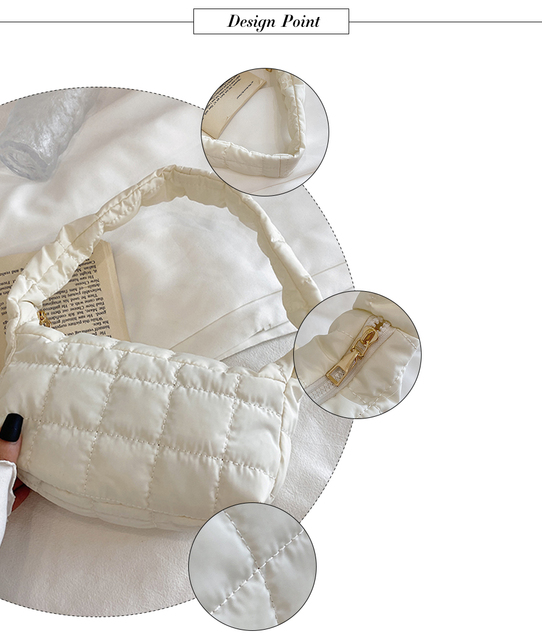 Markowa damska torba na ramię - nowa kolekcja 2021 z miękką tkaniną, projektant małego rozmiaru w kolorze białym - Wianko - 2
