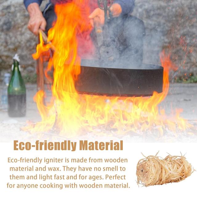 12 sztuk Eco Natural Wood Fibre Carbon Primer Cewki do drewnianych palników - Kindling do pieców drewnianych i do pizzy - Wianko - 4