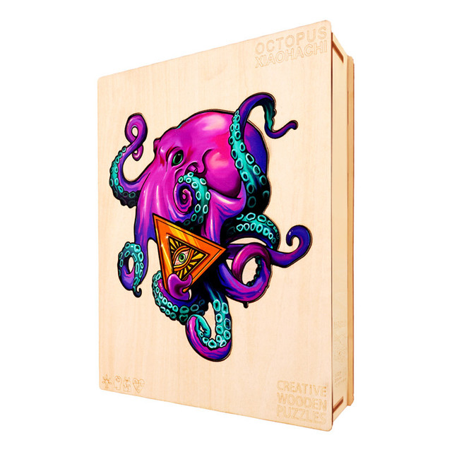 Kolorowe drewniane Puzzle Jigsaw Octopus - zestaw zabawek edukacyjnych dla dzieci i dorosłych - Wianko - 9