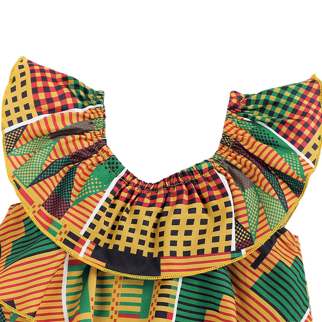 Zestaw letnich ubrań dla dziewcząt FOCUSNORM - topy z ruffles i szorty z wzorem druku, wraz z pałąkiem - rozmiar 1-5Y - Wianko - 4