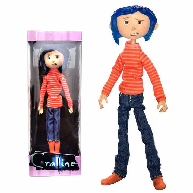 Figurka zabawkowa Koralina w płaszczu przeciwdeszczowym na paski, 18cm, film animowany, PVC - Wianko - 2