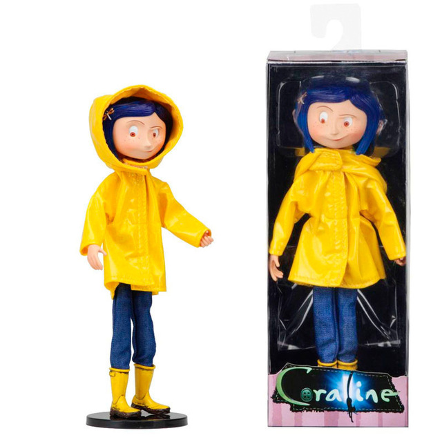 Figurka zabawkowa Koralina w płaszczu przeciwdeszczowym na paski, 18cm, film animowany, PVC - Wianko - 3