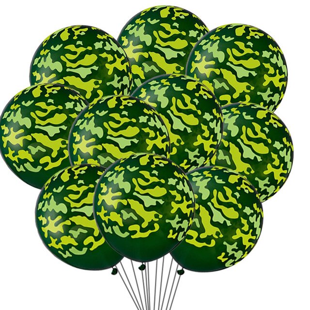 60 sztuk Zieleń Wojskowa Camo Balonów 12 cal - Lateksowe Balony Kamuflażowe, Dekoracja Tematyczna dla Dzieci Chłopców - Materiały Urodzinowe - Wianko - 4