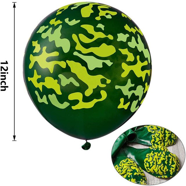 60 sztuk Zieleń Wojskowa Camo Balonów 12 cal - Lateksowe Balony Kamuflażowe, Dekoracja Tematyczna dla Dzieci Chłopców - Materiały Urodzinowe - Wianko - 6