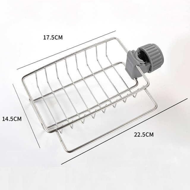Uchwyt na kran i zlew do kuchni ze stali nierdzewnej - półka wisząca, klip na zmywacz, uchwyt na ręcznik łazienkowy - Wianko - 10
