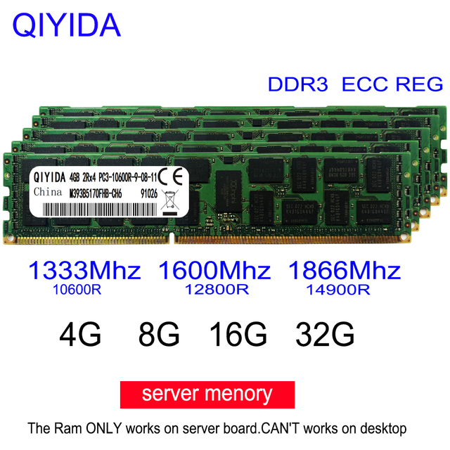 Pamięć RAM DDR3 4GB 8GB 16GB 32GB ECC REG 10600R 12800R 14900R 1600Mhz 1866Mhz 1333Mhz X58 X79 X99 - Wianko - 5