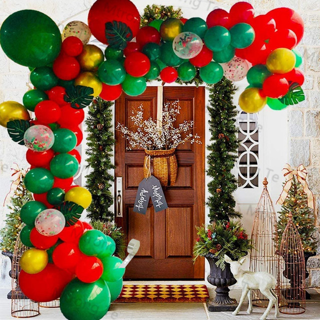 Zestaw wesołych świąt - dekoracje balonowe DIY, cukierki foliowe, balony noworoczne 2022 - Wianko - 1